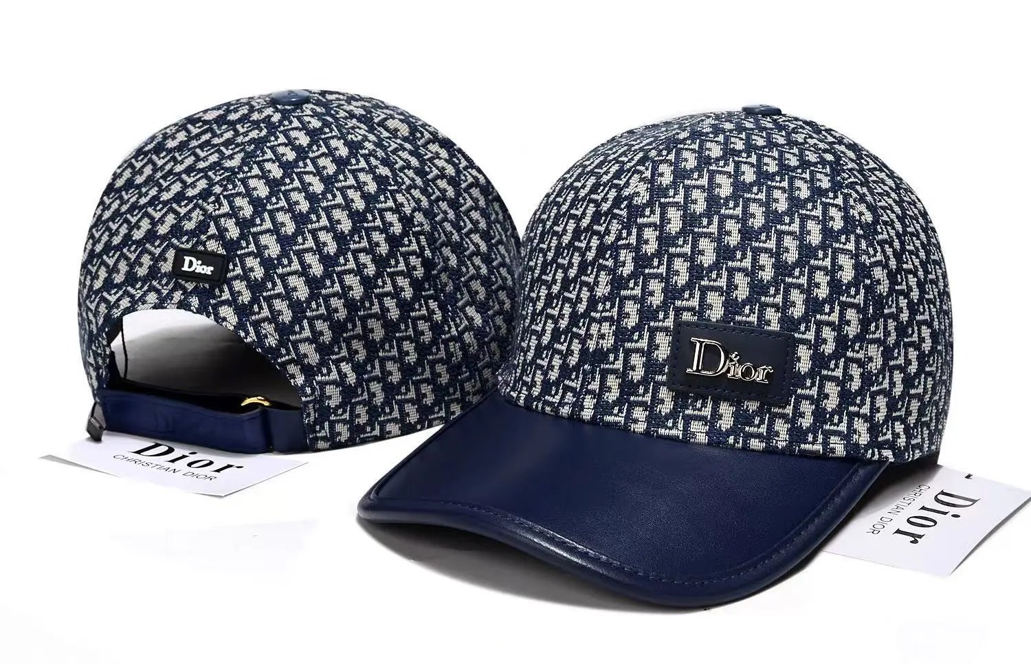 Dior Hats Oblique Monogram Baseball Cap with Embroidered Logo — 24