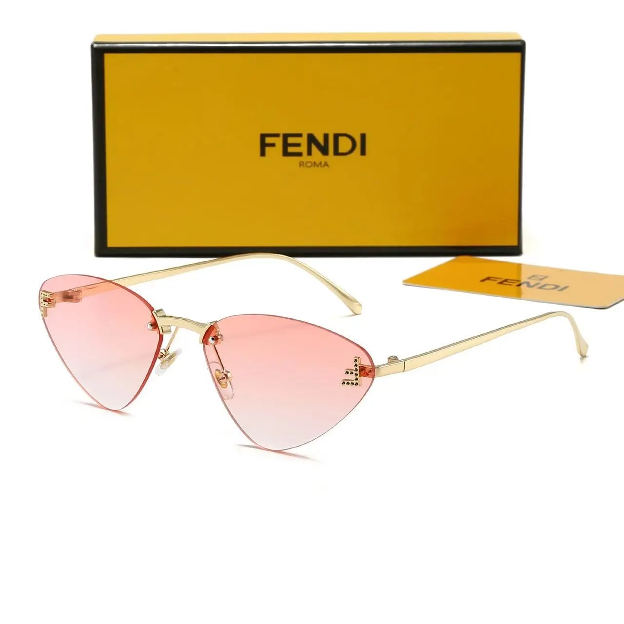 Fendi Eyewear Oversized square rimless sunglasses — 37