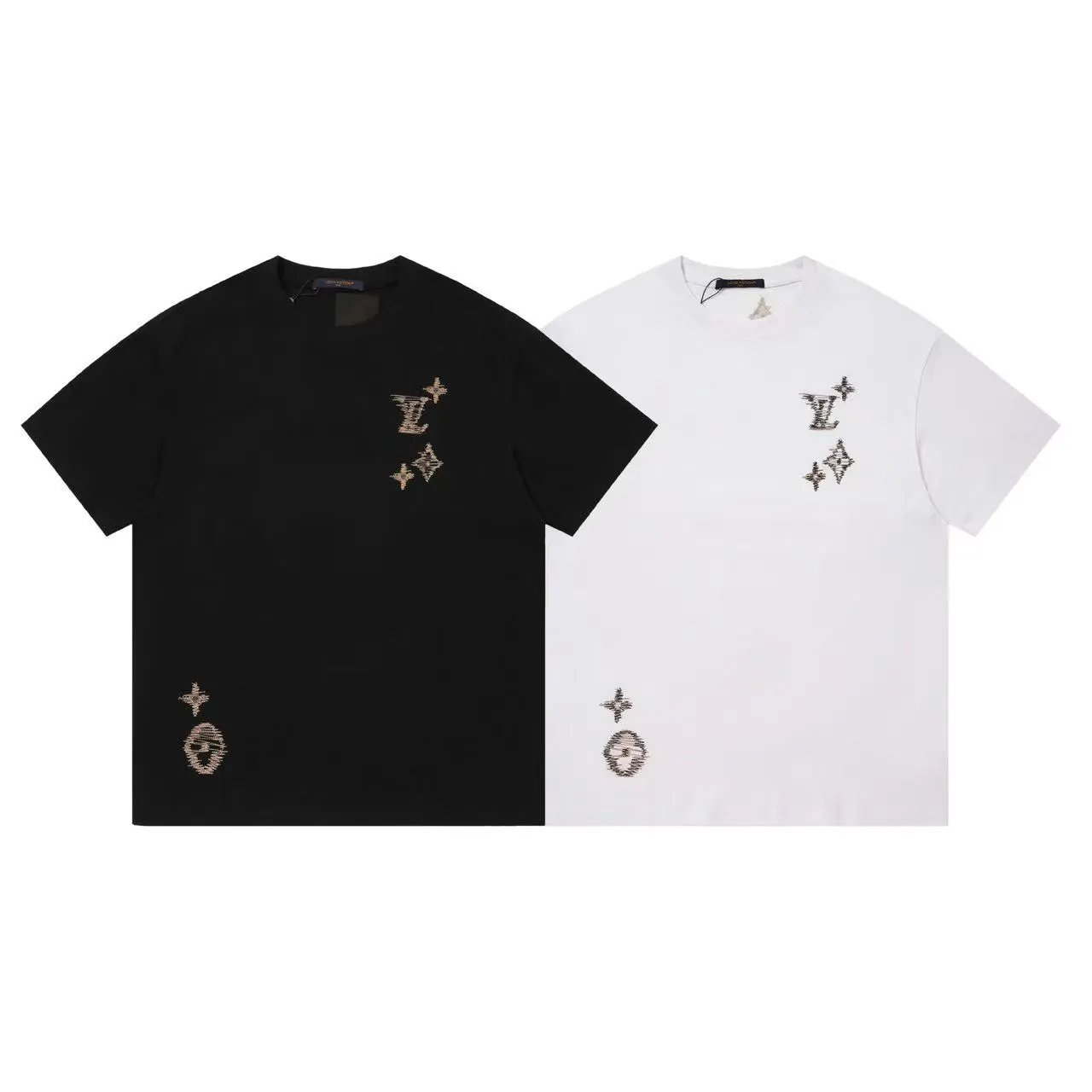 Celine T-Shirts Short-Sleeve Logo Print — 24 in black.