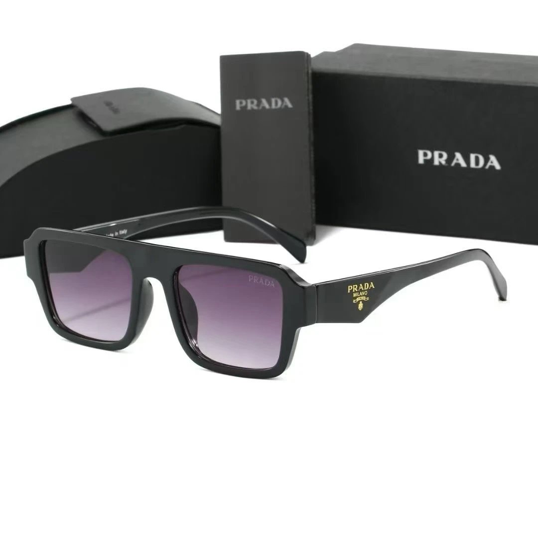 Prada Eyewear Square-frame sunglasses with triangle logo temples — 33