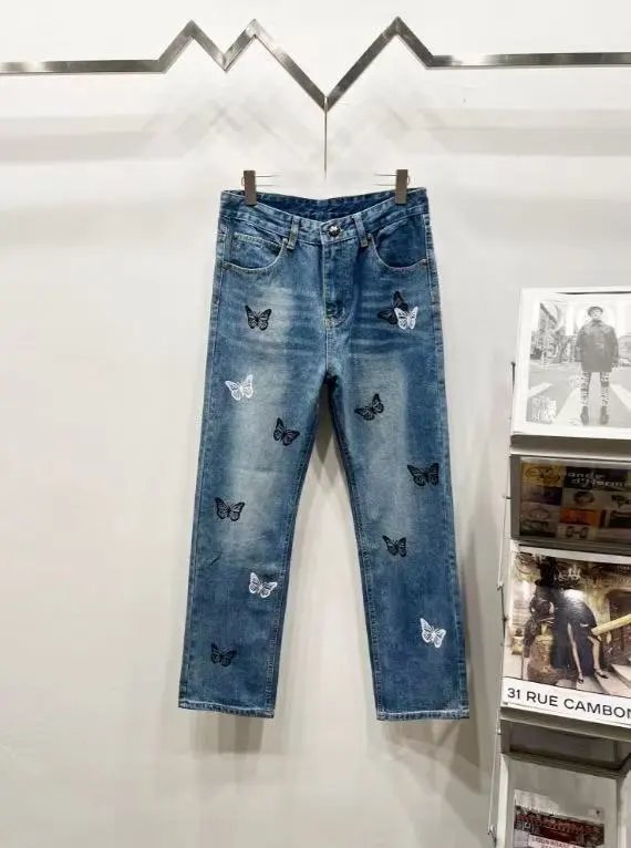 Unbranded Jeans Decorative patchwork straight-leg — 12