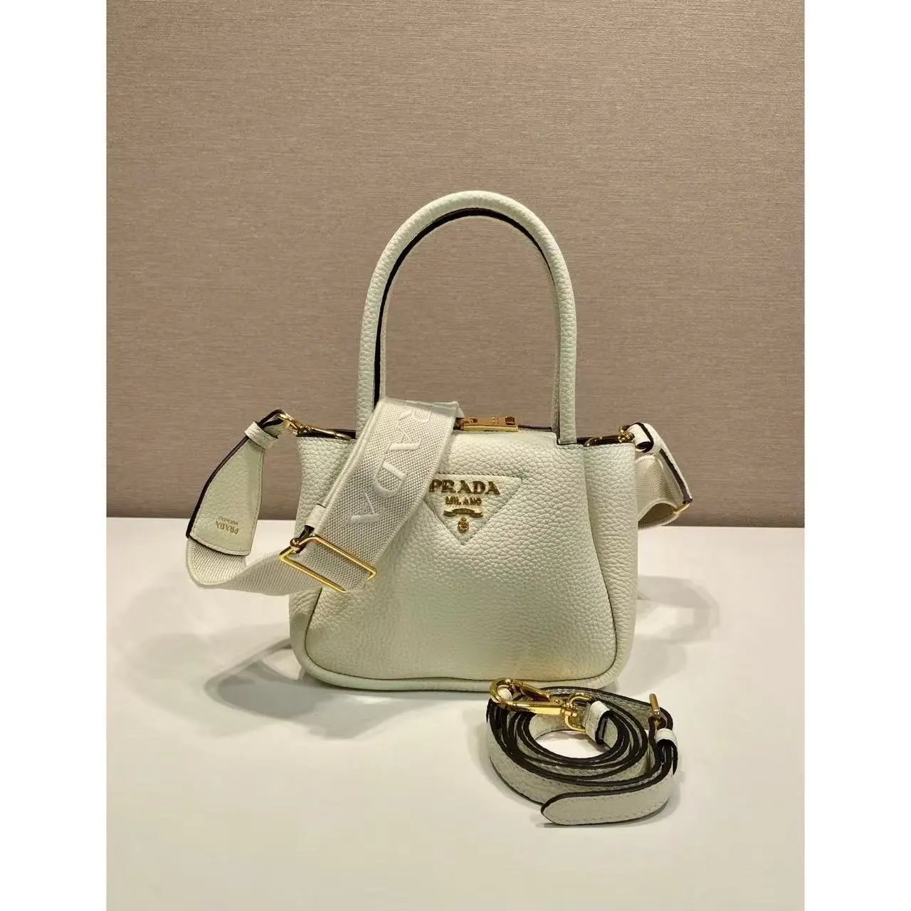 Prada Handbags Top-Handle Zip Satchel with Detachable Shoulder Strap — 28