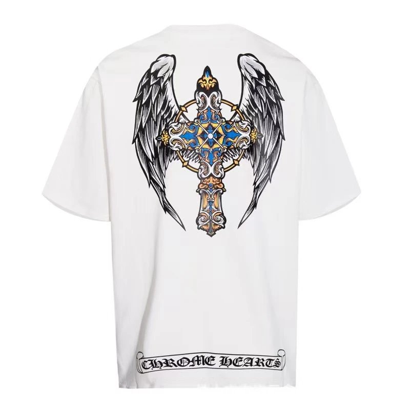 Chrome Hearts T-Shirts Short-Sleeve T-Shirt with Cross and Logo Back Graphic — 29