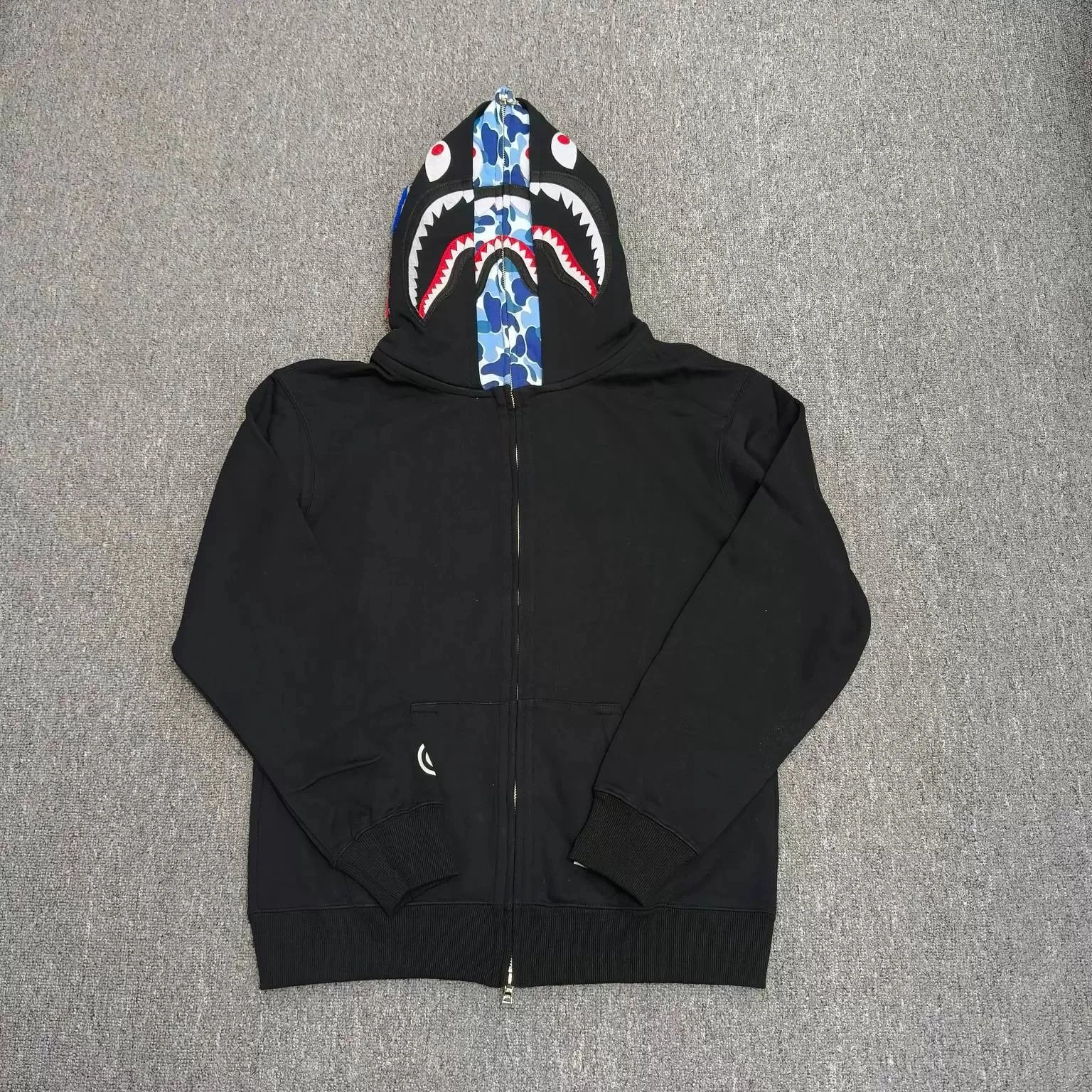 A Bathing Ape Shark Hoodie Black Camo - 1
