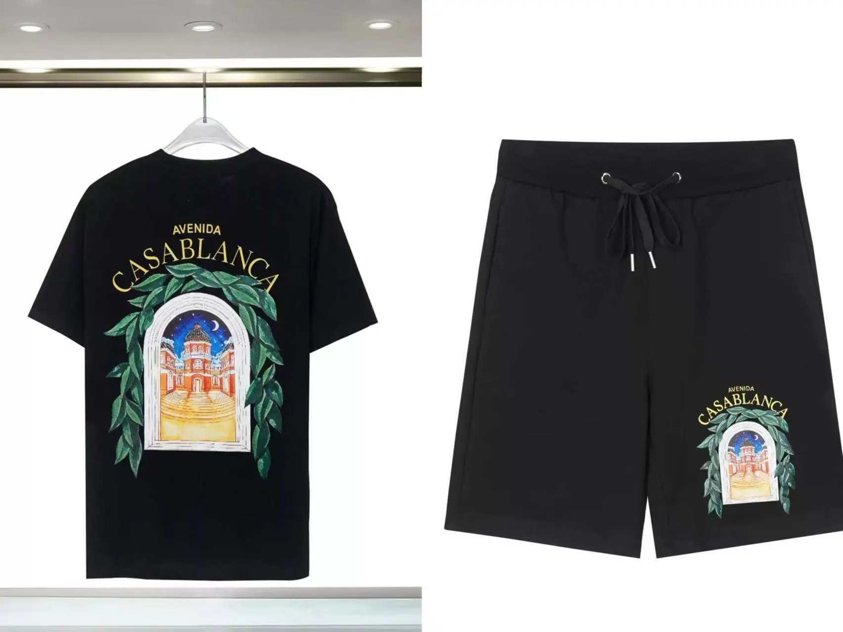 Casablanca Tennis Club Graphic T-Shirt and Shorts Set Black - 17