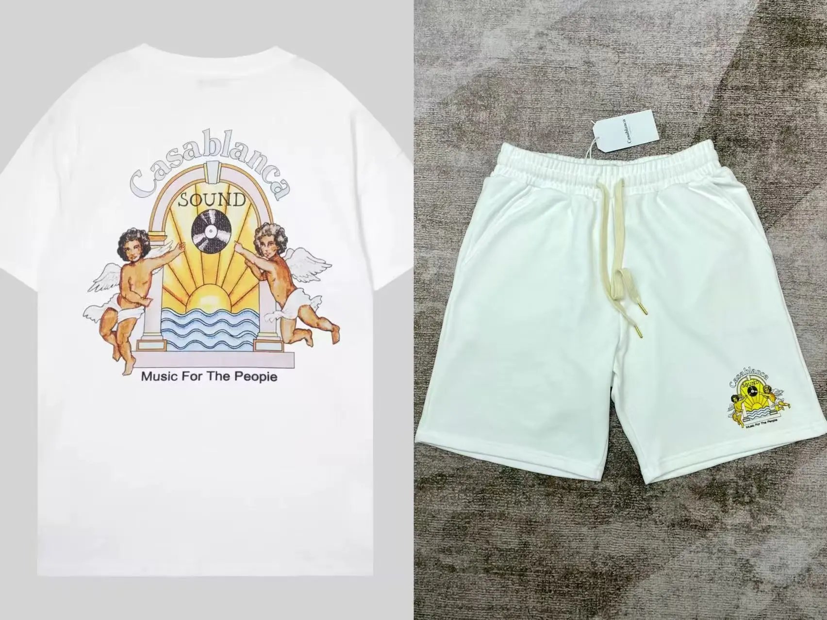 Casablanca Tennis Club Graphic T-Shirt and Shorts Set Black - 15
