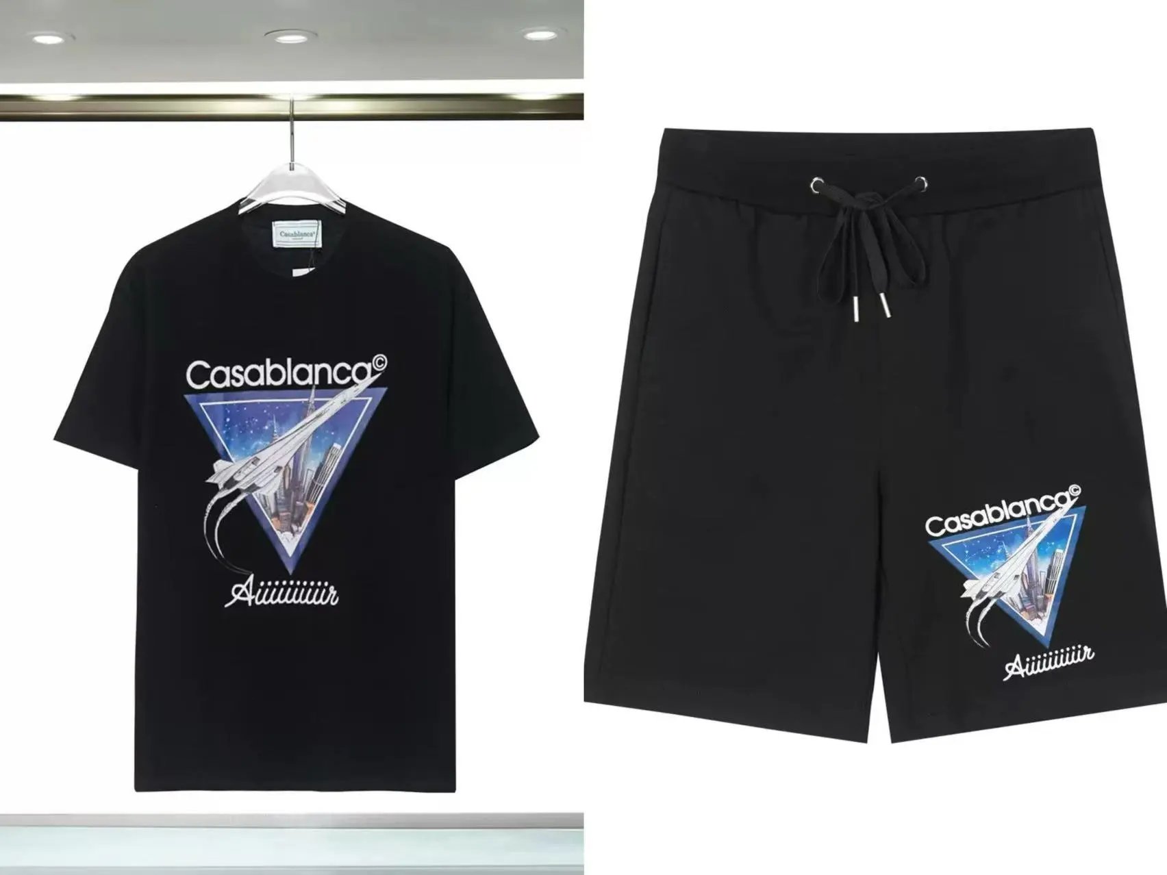 Casablanca Tennis Club Graphic T-Shirt and Shorts Set Black - 18