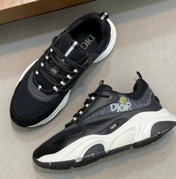 Dior B23 Oblique Blue Gray Chunky Sneakers - 9