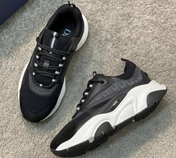 Dior B23 Oblique Blue Gray Chunky Sneakers - 6