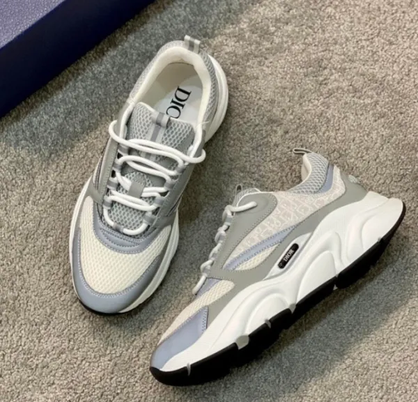 Dior B23 Oblique Blue Gray Chunky Sneakers - 5