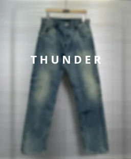 thumbnail for Triangle light blue denim trousers