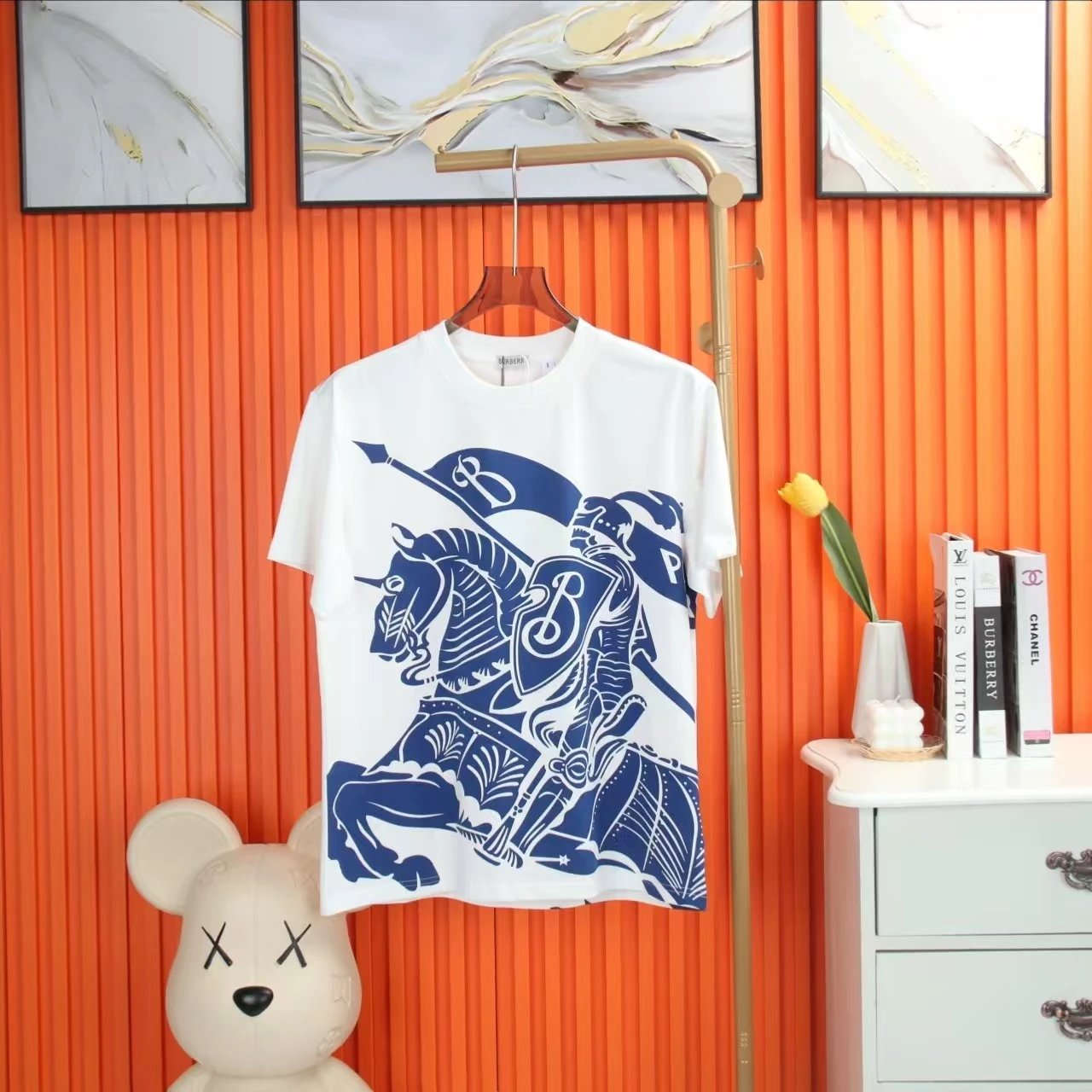 Burberry Equestrian Knight Design T-shirt White