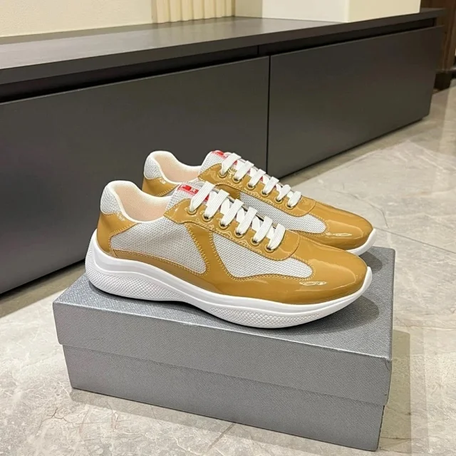 Prada Sneakers Low-top lace-up mesh and patent product detail image 5