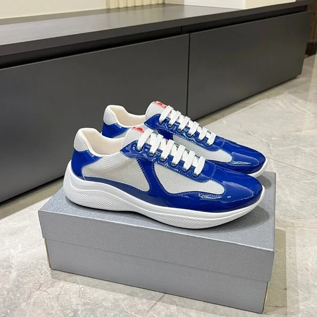 Prada Sneakers Low-top lace-up mesh and patent product detail image 7