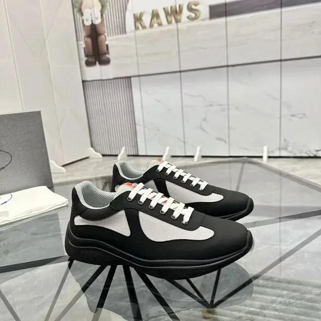 Prada Sneakers Low-top lace-up mesh and patent product detail image 9