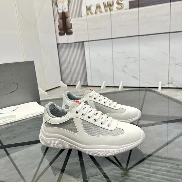 Prada Sneakers Low-top lace-up mesh and patent product detail image 8