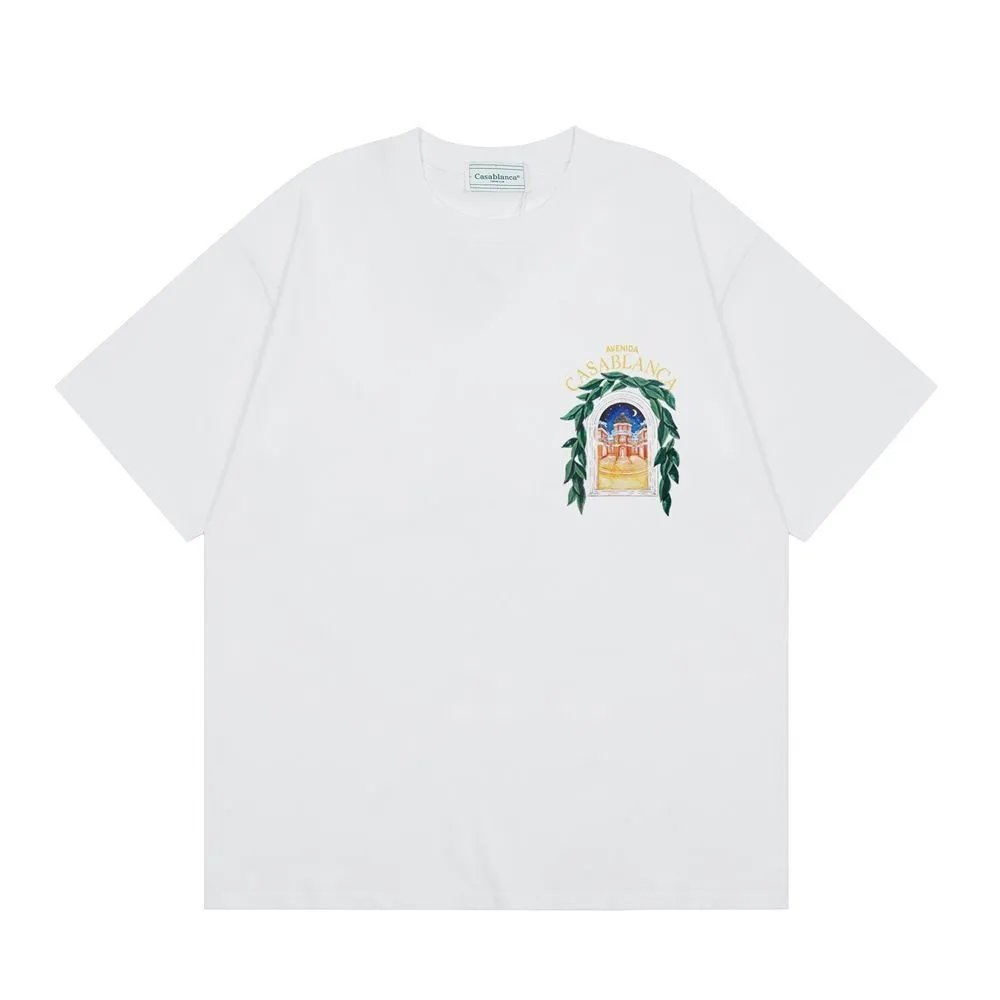 Casa Tennis Club Palm Print Black Oversized T-Shirt - 14