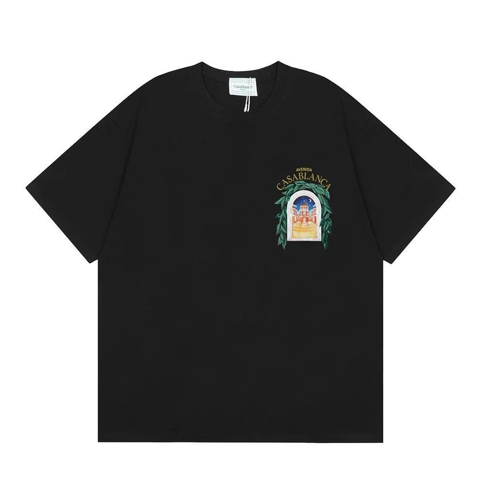 Casa Tennis Club Palm Print Black Oversized T-Shirt - 15