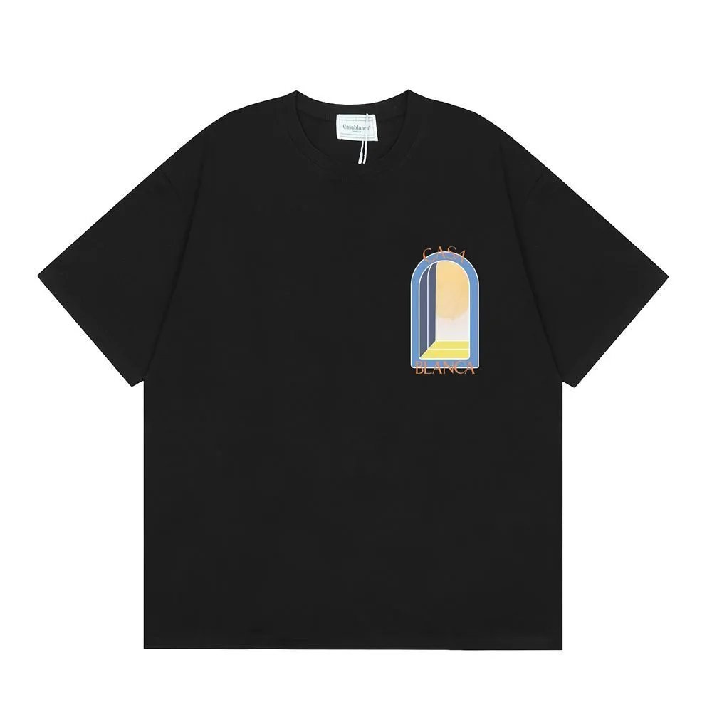 Casa Tennis Club Palm Print Black Oversized T-Shirt - 13