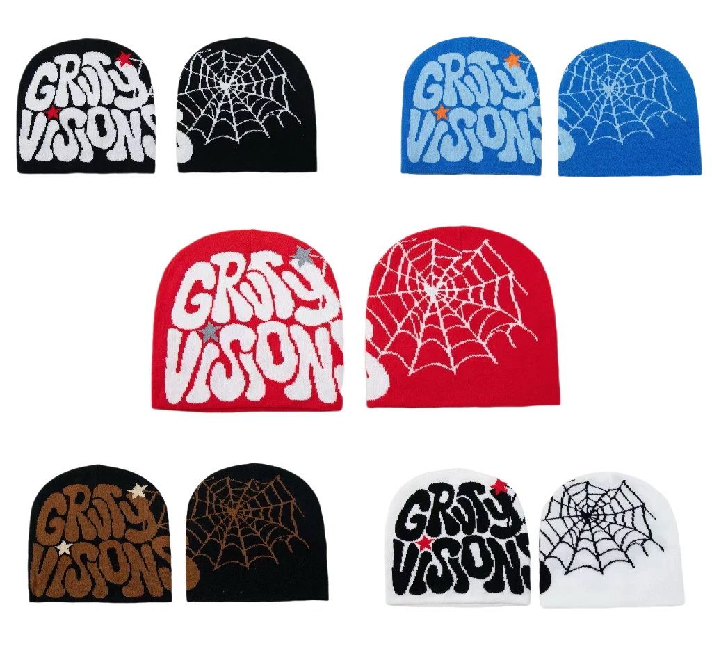 Spider Fall Winter Alphabet Knit Beanie