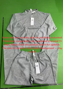 thumbnail for alo*Autumn/Winter Sports Hooded Sweatshirt Set Relaxed Fit Unisex cotton Hoodie Set
