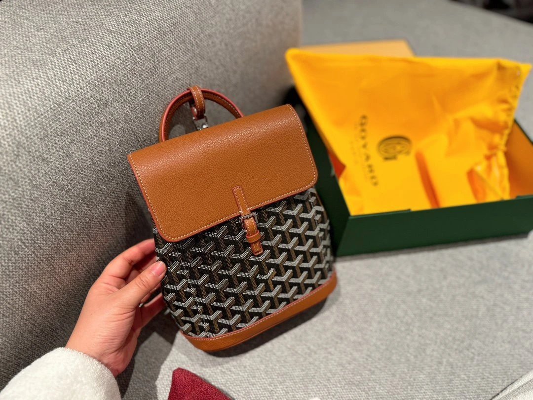 Leather Backpack with Initials Mini Casual