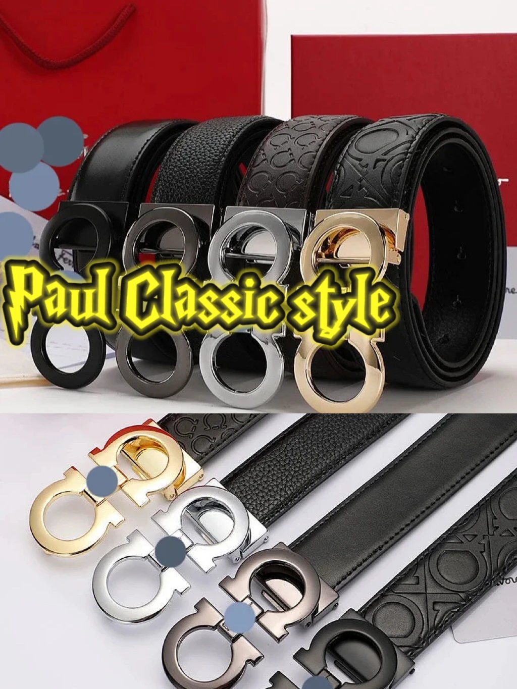 Paul Classic Cowhide Belt with Buckle