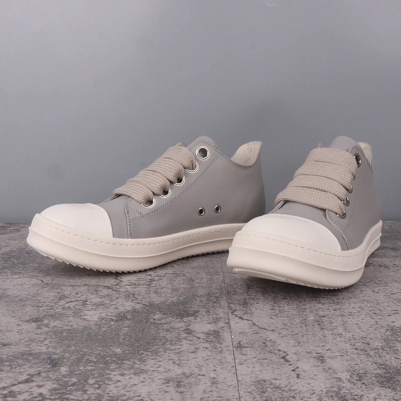 Low-top light gray (leather)