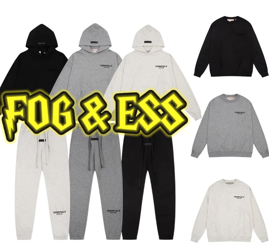FOG Compound Line Letters Flocking Printing Hoodie