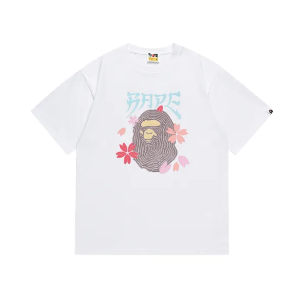 A Bathing Ape Sakura Ape Head Graphic T-Shirt White - 1