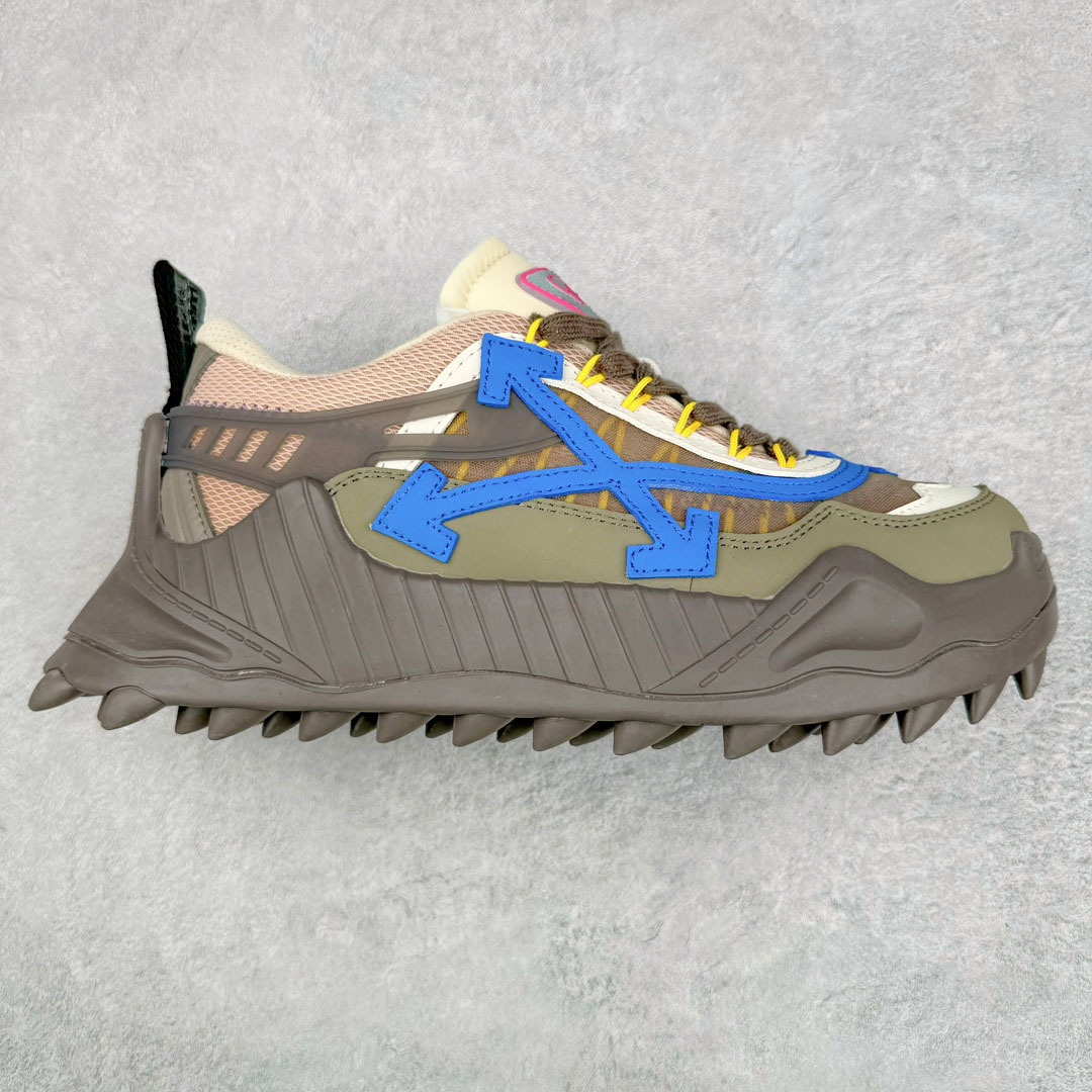 Off-White Diagonal Arrow Hiking Sneakers Olive Green Black - 14
