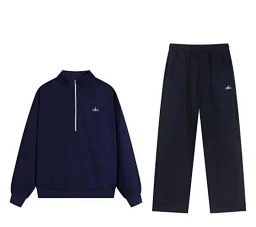 thumbnail for alo*Autumn/Winter Sports Hooded Sweatshirt Set Relaxed Fit Unisex cotton Hoodie Set