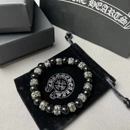 thumbnail for C-hrome H-earts Necklace –Retro Diamond-Studded Cross Necklace Retro Silver Cross Necklace with Diam