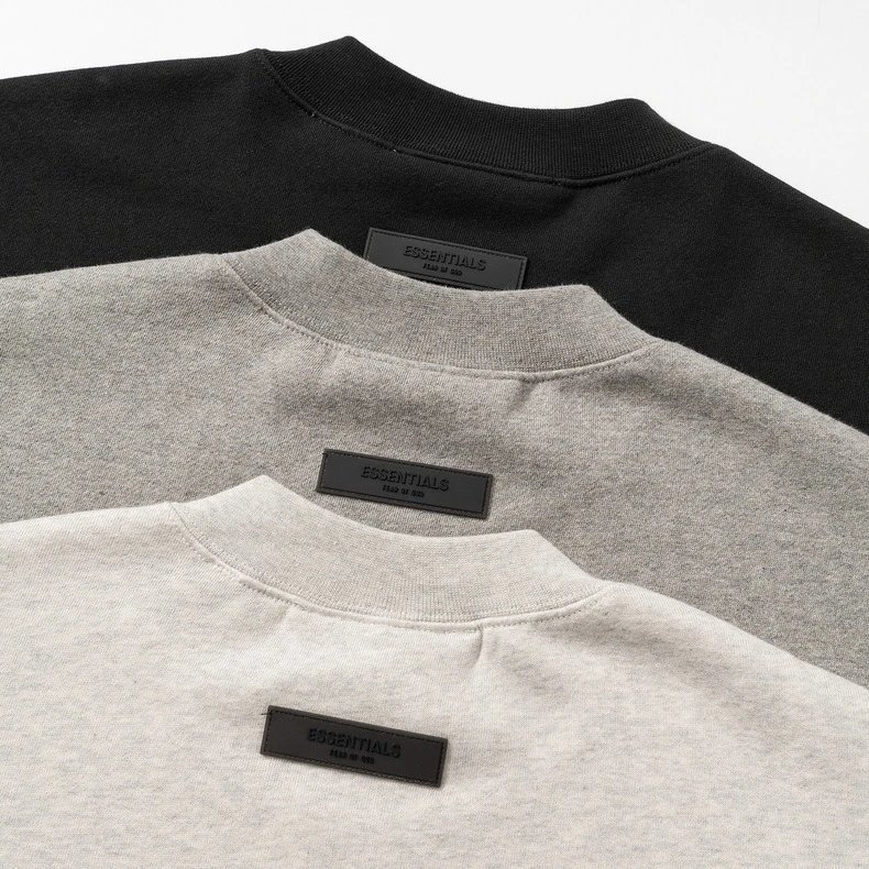 Fear Of God Essentials Gray Black Off White Hooded Sweatshirt