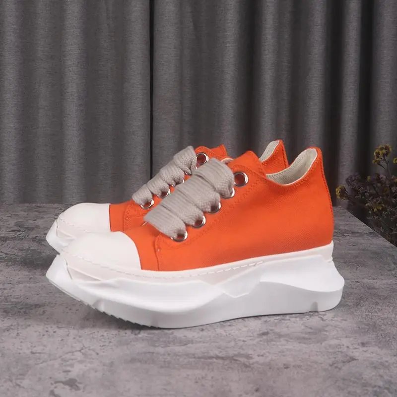 Low-top thick sole orange-red (canvas)