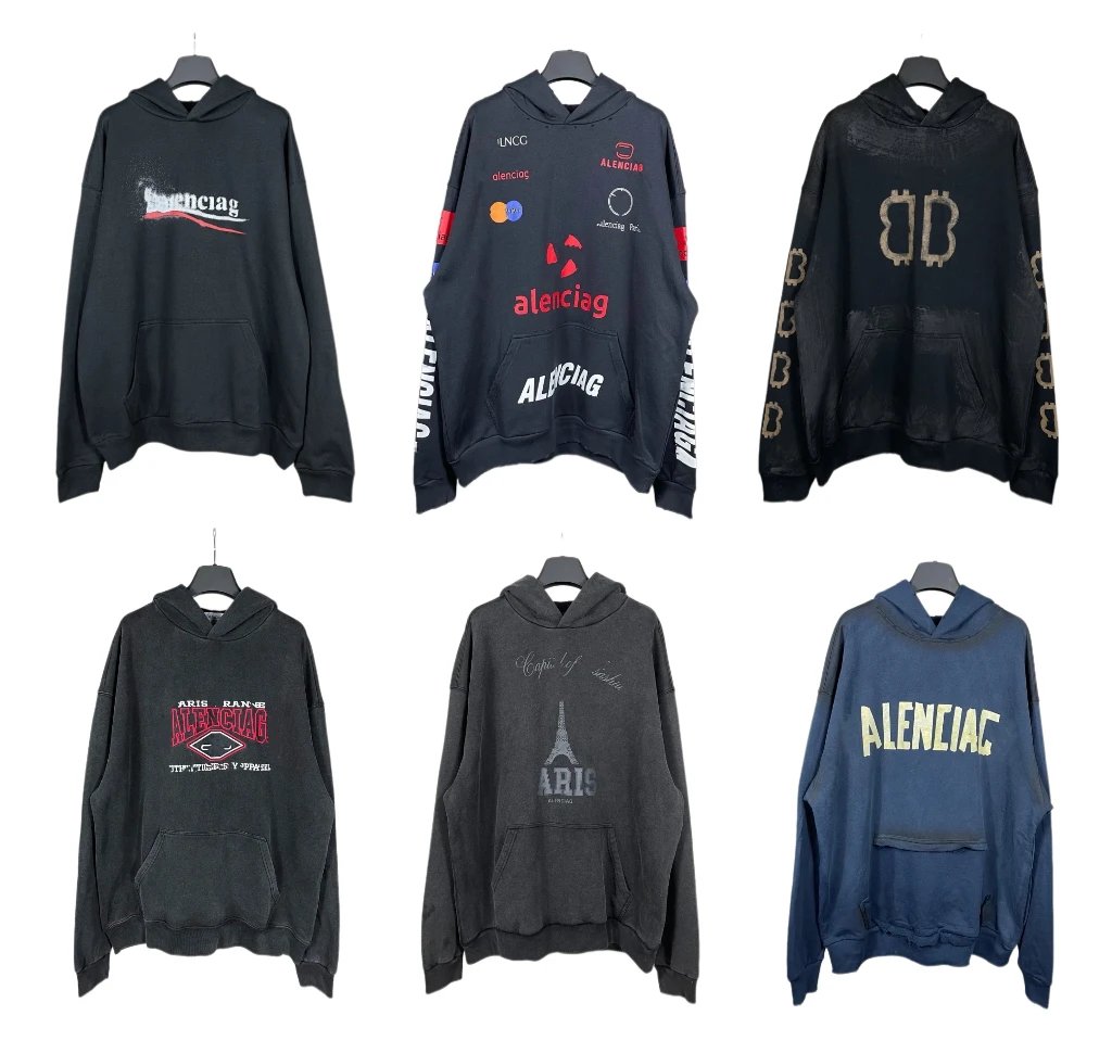 Burberry Embroidered Flame Letter Logo Hooded Sweatshirt