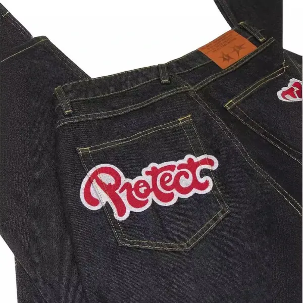 Pleaser x Unknown Jeans Black Star-Print Denim Jeans - 11