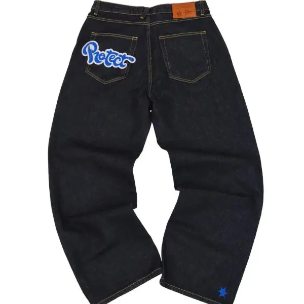 Pleaser x Unknown Jeans Black Star-Print Denim Jeans - 9