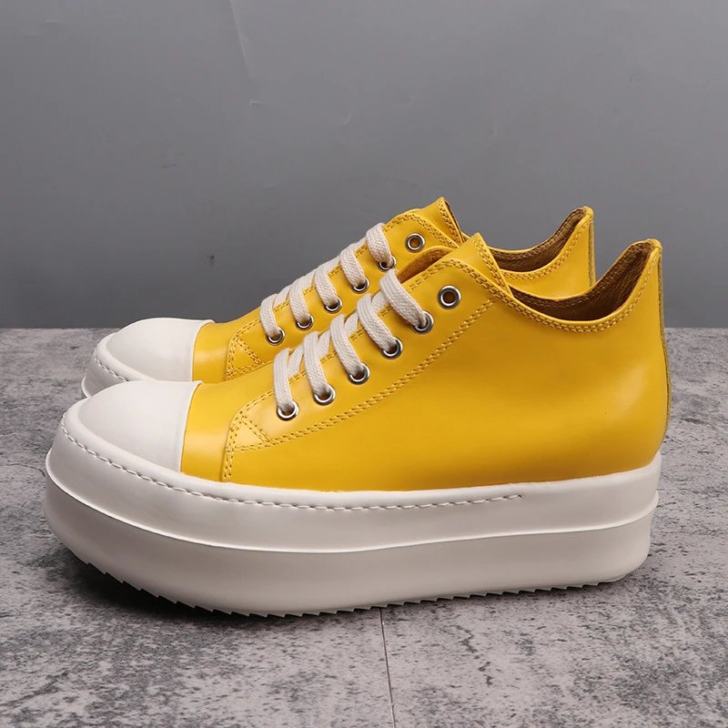 Low-top thick sole yellow (leather)