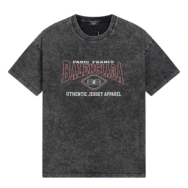 Balenciaga See Now Buy Now Black Acid Wash T-Shirt