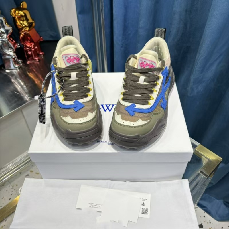 Off-White Diagonal Arrow Hiking Sneakers Olive Green Black - 17