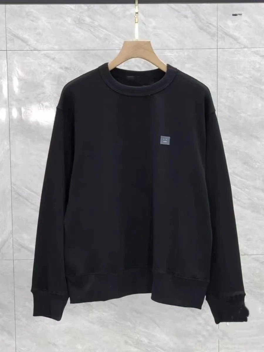 AC Crewneck Sweatshirt Block Smiley Face Embroidery
