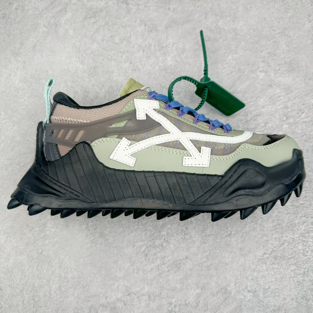 Off-White Diagonal Arrow Hiking Sneakers Olive Green Black - 9