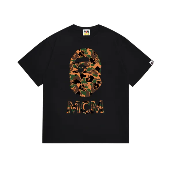 A Bathing Ape x MCM Camo Ape Head Black T-Shirt - 1