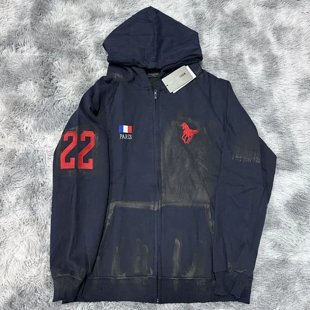Balenciaga Hoodies & Sweatshirts Zip-Up Hoodie with Horse Embroidery and 22 Graphics product detail image 7