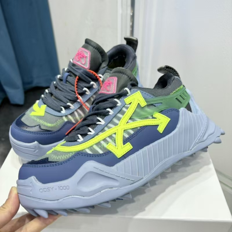 Off-White Diagonal Arrow Hiking Sneakers Olive Green Black - 15