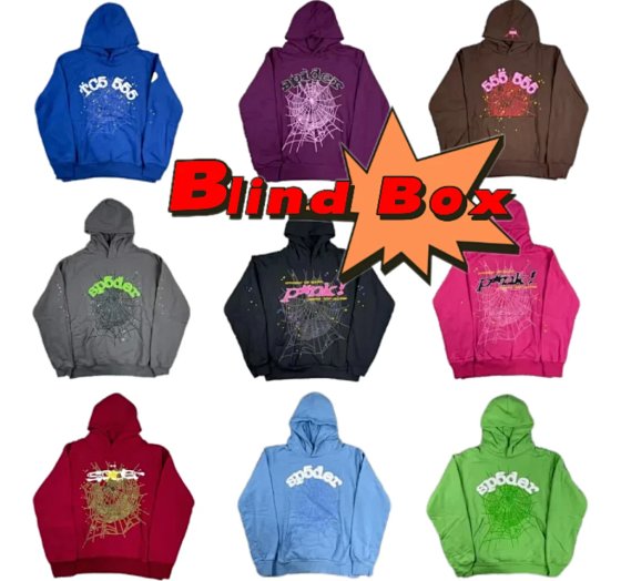 (Blind Box)Good Quality Spider Hoodie – Random Thin/Thick Styles, No Returns or Exchanges