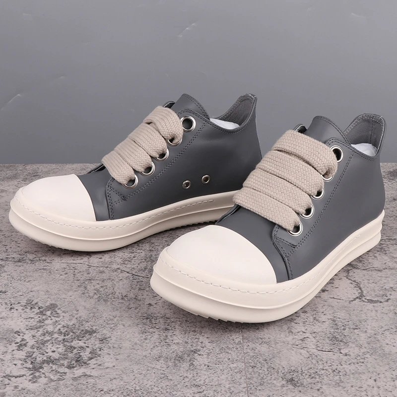 Low-top dark gray (leather)