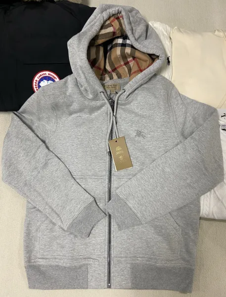Burberry Classic Check Hoodie Gray - 7