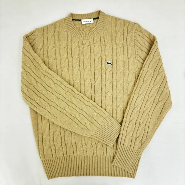 Cable Knit Crewneck Sweater in Cream - 10